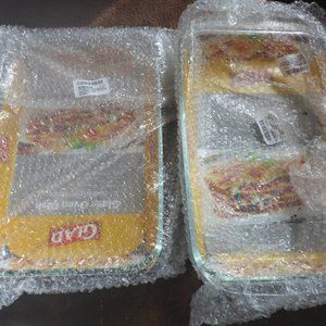 2 Glass 3.1 Quart Casserole Baking Dishes